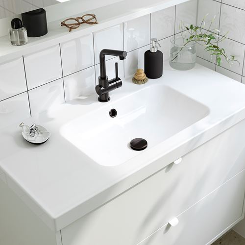 TÄNNFORSEN/ORRSJÖN lavabo dolabı kombinasyonu, beyaz, 102x49x69 cm, HAMNSKAR batarya