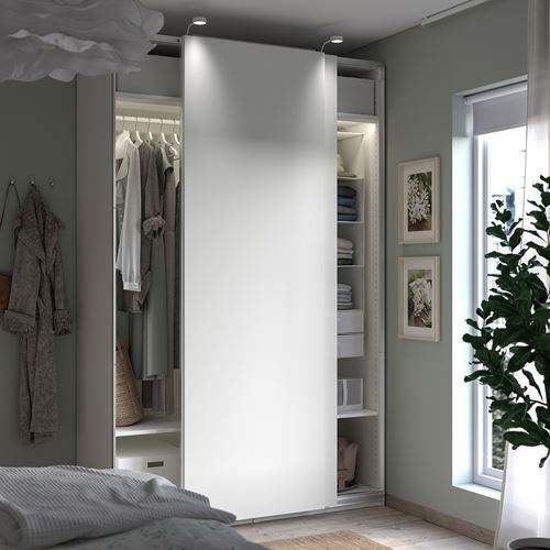 PAX/HASVIK PAX sürgü kapaklı gardırop, beyaz, 150x66x236 cm