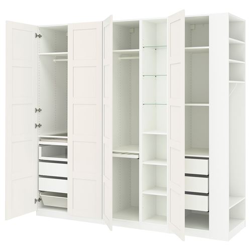 PAX/BERGSBO PAX gardırop, beyaz, 255x60x236 cm
