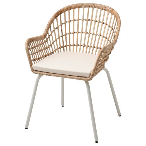 NILSOVE rattan sandalye, rattan-beyaz, NORNA-laila natürel