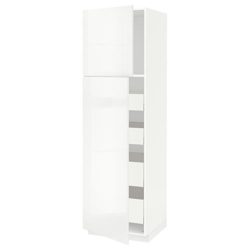 METOD/MAXIMERA mutfak boy dolabı, RINGHULT beyaz, 60x60x200 cm, 2 kapaklı ve 4 çekmeceli
