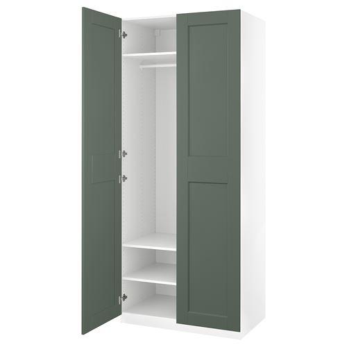 PAX/GRIMO PAX gardırop, beyaz-gri-yeşil, 100x60x236 cm