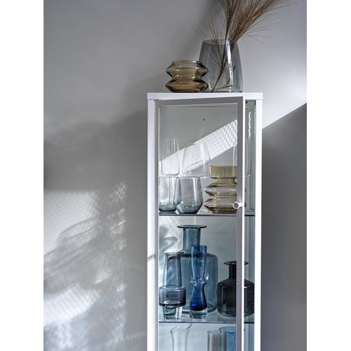 BAGGEBO cam vitrin, beyaz, 34x30x116 cm