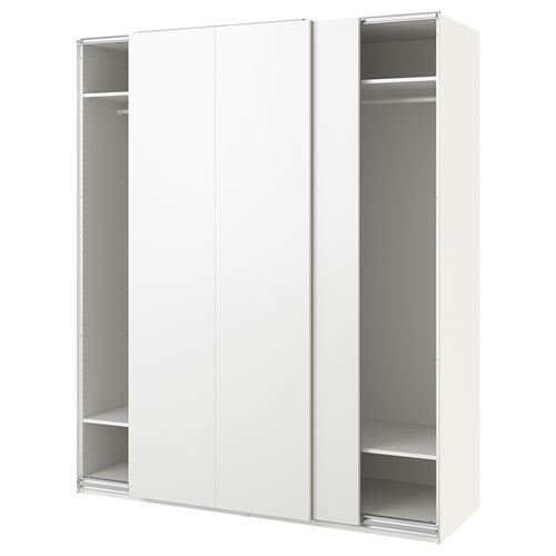 PAX/HASVIK PAX sürgü kapaklı gardırop, beyaz, 200x66x236 cm