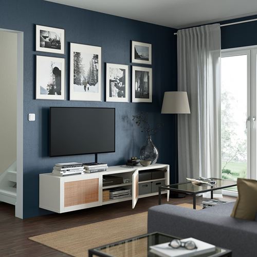 BESTÅ tv sehpası, beyaz, 180x42x38 cm, STUDSVIKEN