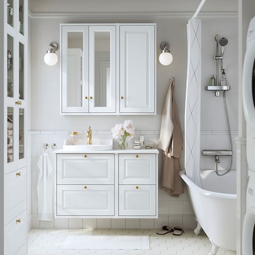 TÄNNFORSEN banyo duvar dolabı, beyaz, 40x15x95 cm