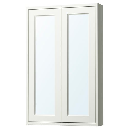 TÄNNFORSEN banyo duvar dolabı, beyaz, 60x15x95 cm, 2 ayna kapaklı