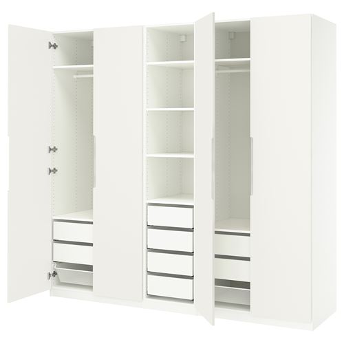 PAX/TONSTAD PAX gardırop, beyaz-kırık beyaz, 250x60x236 cm