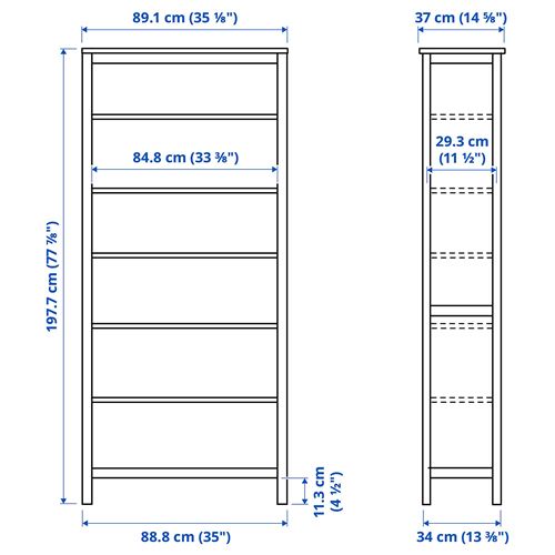 HEMNES vitrin, gri-yeşil-açık kahverengi boyalı, 180x197 cm
