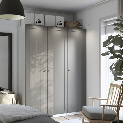 PAX/GULLABERG PAX gardırop, beyaz-gri, 150x60x201 cm