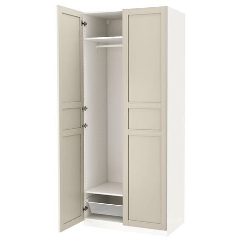 PAX/FLISBERGET PAX gardırop, beyaz-açık bej, 100x60x236 cm