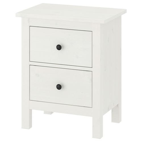 HEMNES komodin, beyaz vernik, 54x66 cm