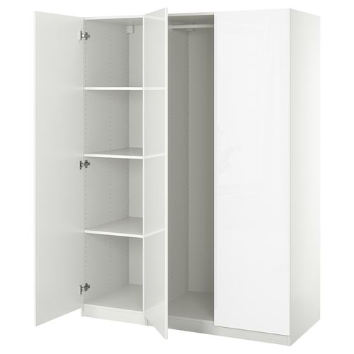 PAX/FARDAL PAX gardırop, beyaz-parlak cila beyaz, 150x60x201 cm