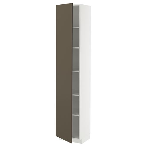 METOD mutfak boy dolabı, HAVSTORP kahverengi-bej, 40x37x200 cm, 1 kapaklı ve 4 raflı