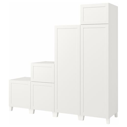 PLATSA/SANNIDAL PLATSA gardırop, beyaz, 240x57x231 cm