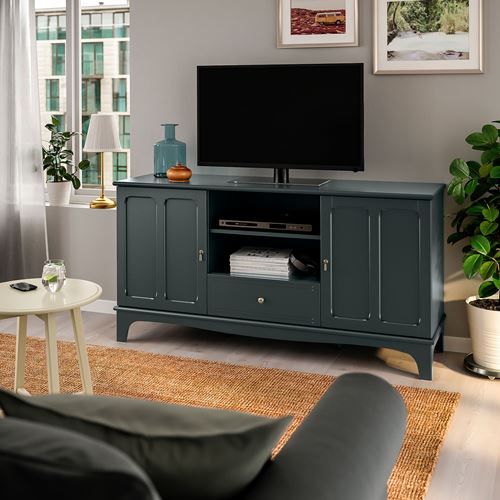 LOMMARP tv sehpası, koyu mavi-yeşil, 159x45x81 cm