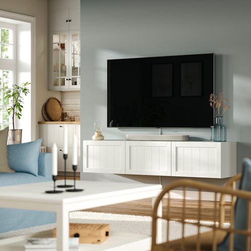 BESTÅ tv sehpası, beyaz, 180x42x38 cm, PIPMAKARE