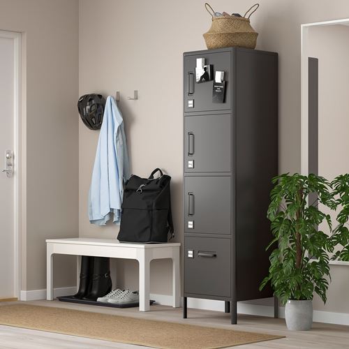 IDÅSEN ofis dolabı, koyu gri, 45x172 cm