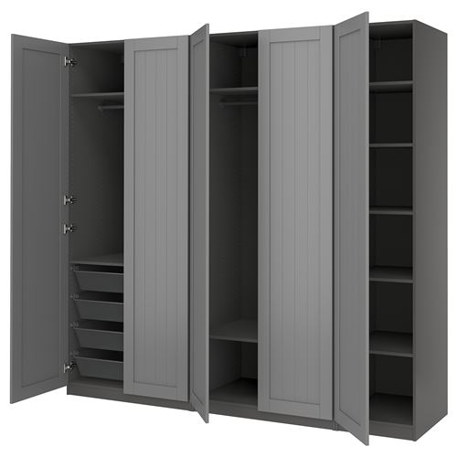 PAX/GULLABERG PAX gardırop, koyu gri-gri, 250x60x236 cm
