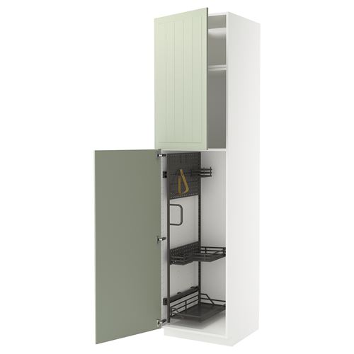 METOD temizlik dolabı, STENSUND açık yeşil-koyu gri, 60x60x240 cm, 2 kapaklı ve 1 üst dolaplı