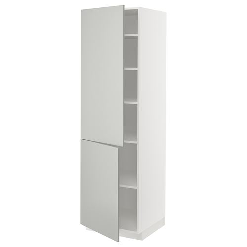 METOD mutfak boy dolabı, HAVSTORP açık gri-koyu gri, 60x60x200 cm, 2 kapaklı ve 4 raflı