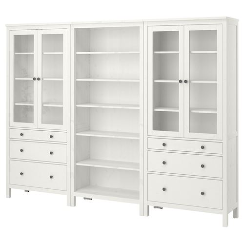 HEMNES vitrin, beyaz vernik, 270x197 cm