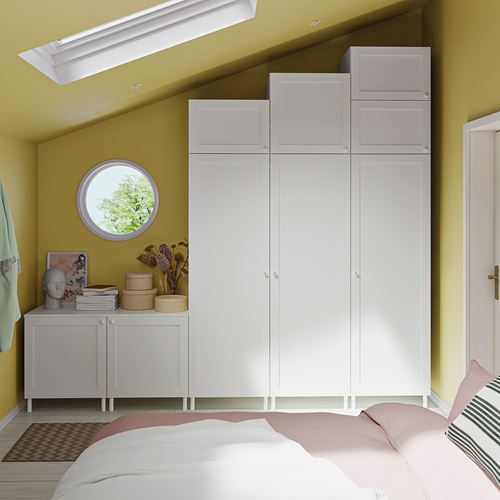 PLATSA/SANNIDAL PLATSA gardırop, beyaz, 300x57x271 cm