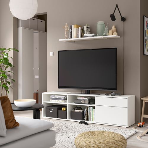 VIHALS tv sehpası, beyaz, 176x37x50 cm