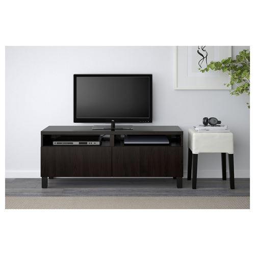 BESTÅ tv sehpası, venge, 120x40x48 cm, LAPPVIKEN, STUBBARP, fren raylı