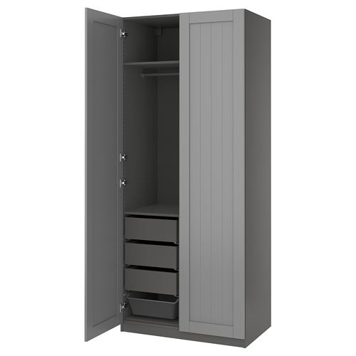 PAX/GULLABERG PAX gardırop, koyu gri-gri, 100x60x236 cm