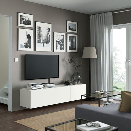BESTÅ tv sehpası, beyaz, 180x42x38 cm, LAPPVIKEN