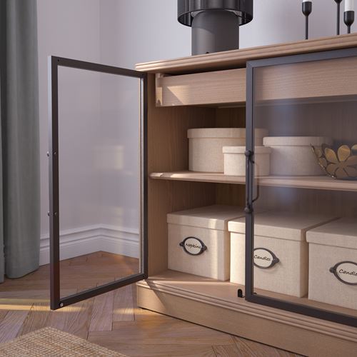 LANESUND vitrin, kahverengi, 161x47x81 cm