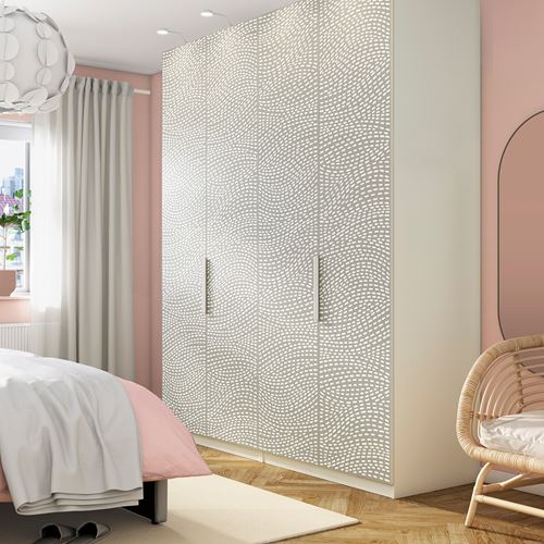 PAX/MISTUDDEN PAX gardırop, beyaz-gri desenli, 200x60x236 cm