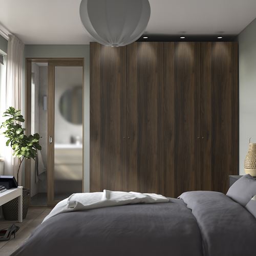 PAX/STORKLINTA PAX gardırop, koyu gri-koyu kahve boyalı meşe görünümlü, 200x60x236 cm