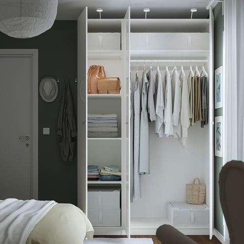 PAX/FARDAL PAX gardırop, beyaz-parlak cila beyaz, 150x60x236 cm