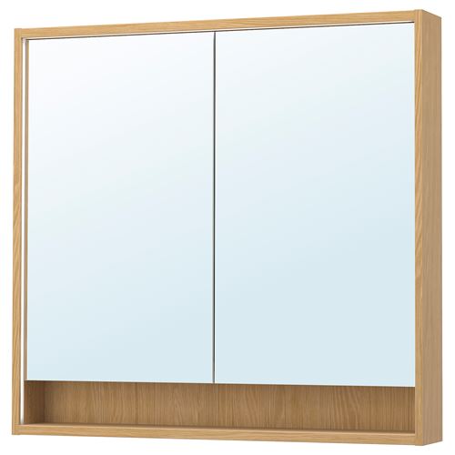FAXÄLVEN banyo duvar dolabı, meşe görünümlü, 100x15x95 cm