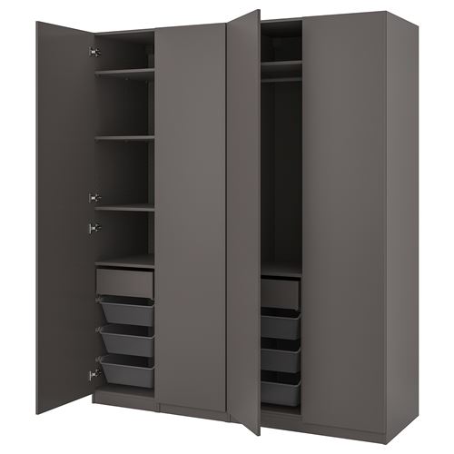 PAX/FORSAND PAX gardırop, koyu gri, 200x60x236 cm