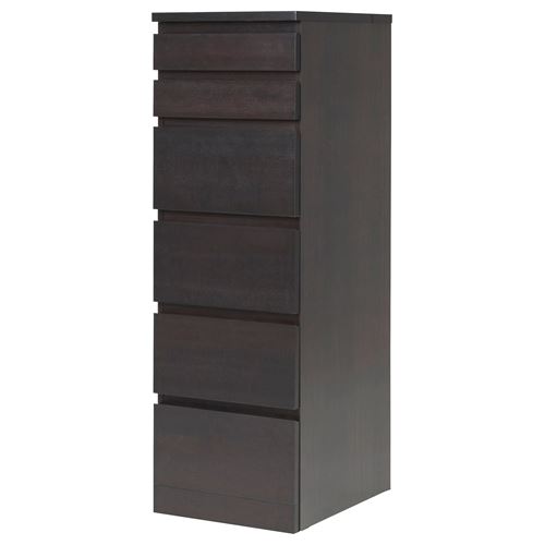 MALM 6 çekmeceli şifonyer, venge, 40x123 cm, aynalı