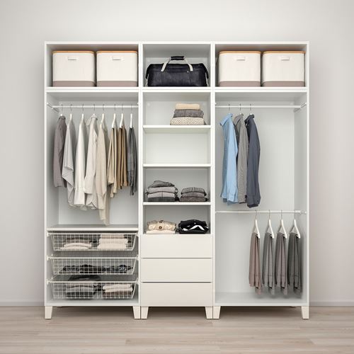 PLATSA PLATSA gardırop, beyaz-ayna, 220x57x231 cm