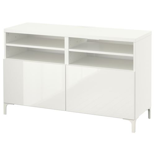 BESTÅ tv sehpası, beyaz-parlak cila, 120x42x74 cm, SELSVIKEN