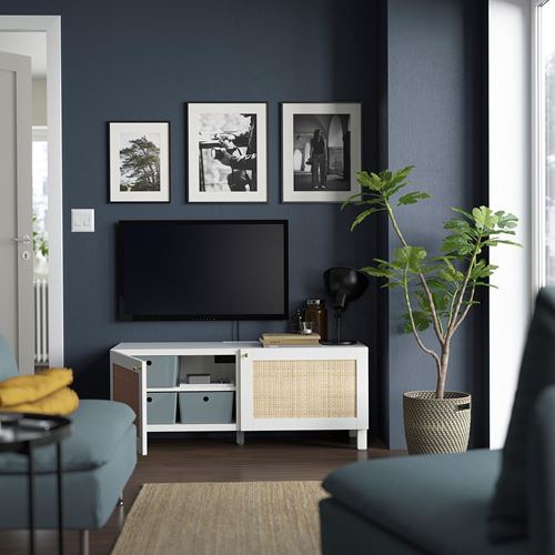 BESTÅ tv sehpası, beyaz, 120x42x48 cm, STUDSVIKEN, STUBBARP