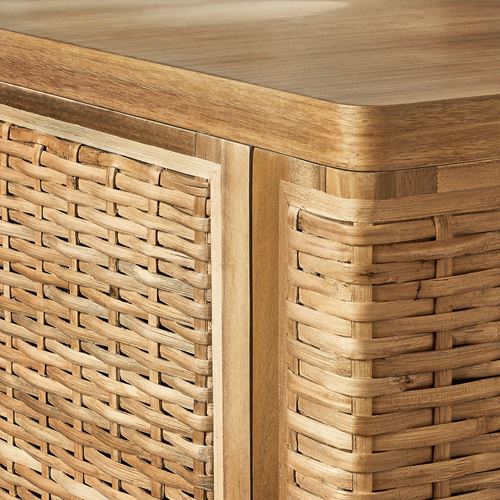 FRYKSÅS kapaklı dolap, rattan, 81x124 cm