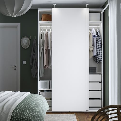 PAX/HASVIK PAX sürgü kapaklı gardırop, beyaz, 150x66x236 cm
