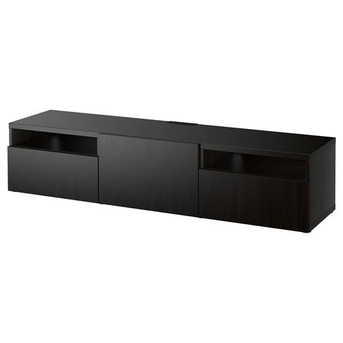 BESTÅ tv sehpası, venge, 180x42x39 cm, LAPPVIKEN, çıt çıt raylı