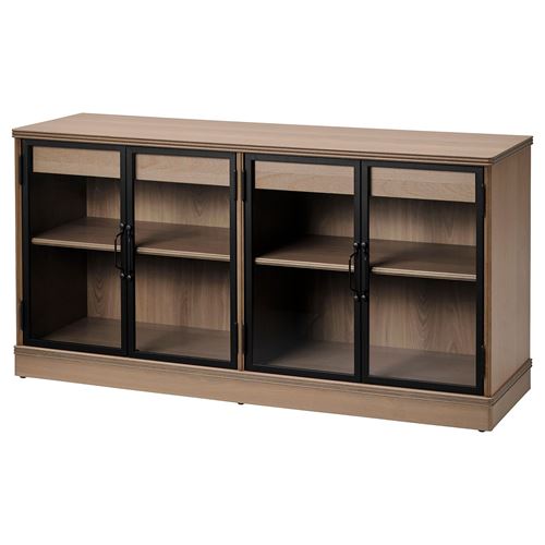 LANESUND vitrin, kahverengi, 161x47x81 cm