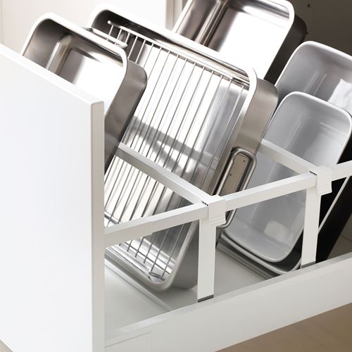 METOD/MAXIMERA ocak alt dolabı, BODBYN kırık beyaz, 60x60 cm, 2 çekmeceli ve 2 ön panelli