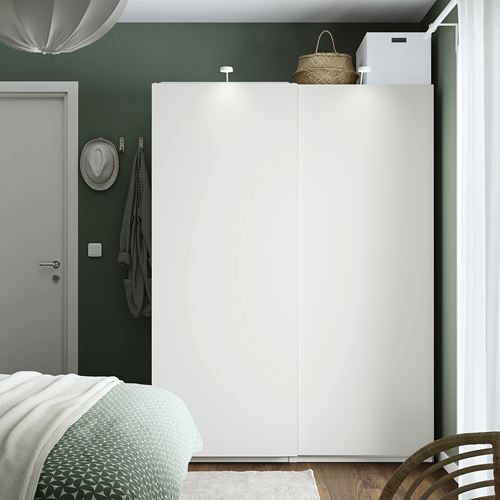 PAX/HASVIK PAX sürgü kapaklı gardırop, beyaz, 150x66x201 cm