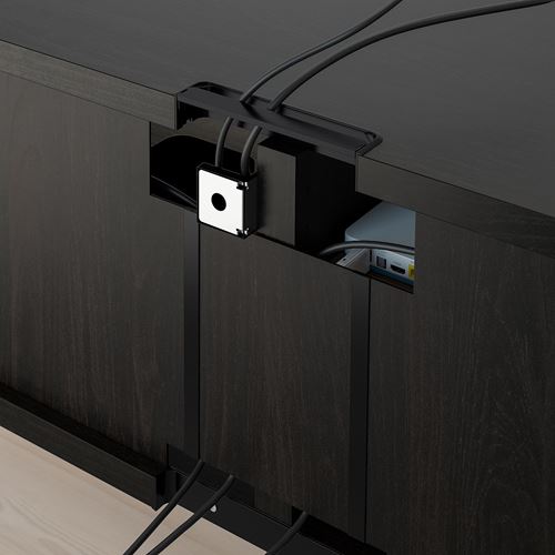 BESTÅ tv sehpası, venge, 120x42x39 cm, LAPPVIKEN, çıt çıt raylı