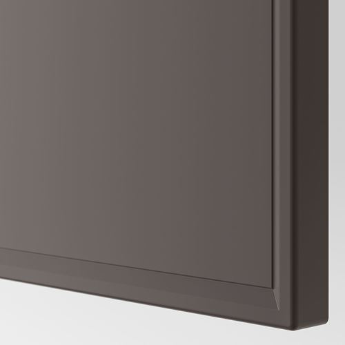 PAX/MERÅKER PAX gardırop, ağartılmış meşe görünümlü-koyu gri, 250x60x236 cm