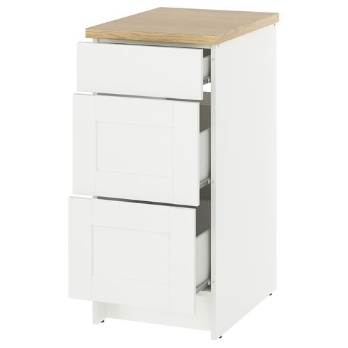 KNOXHULT çekmeceli alt dolap, dekoratif beyaz, 40 cm